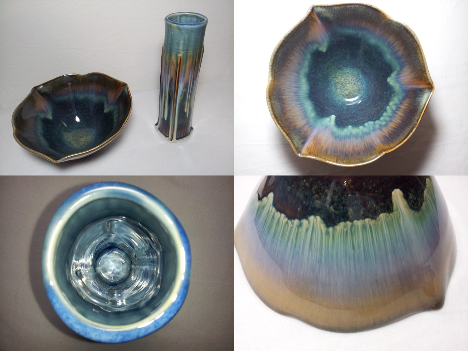 Colorful Drip Glaze Bowl and Vase - I Love This Set