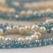 Natural 5mm Freshwater Pearls with 4mm Swarovski Crystal Bali Sterling Silver Clasp Knotted Necklace
