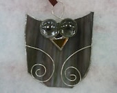 Purple Stained Glass Owl Suncatcher or ornament