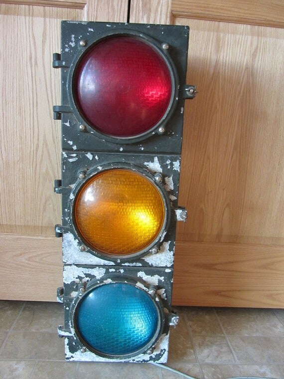 Vintage Street Light Signal Sign Antique by antiquesfromtheshed