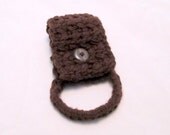 Handmade Chocolate Kitchen Bath Dish Towel Holder Crochet