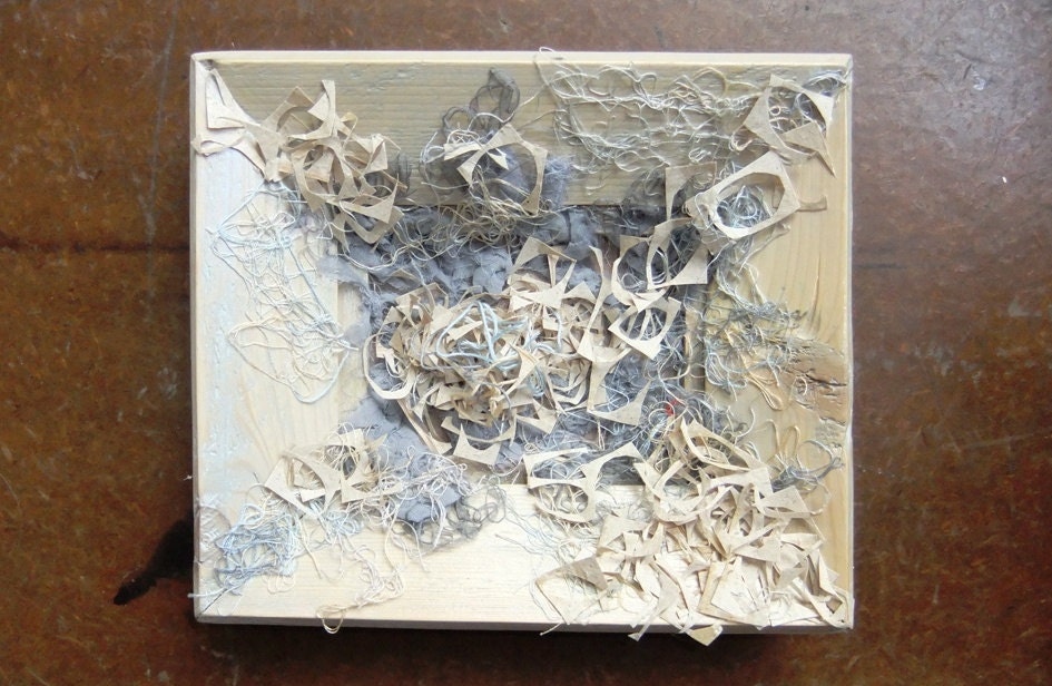 Handmade Wooden Abstract Fiber Art Wall Hanging