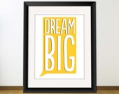 INSTANT Download, Inspirational Quote Print, Printable Typography Art, Download And Print JPEG Image - Dream Big