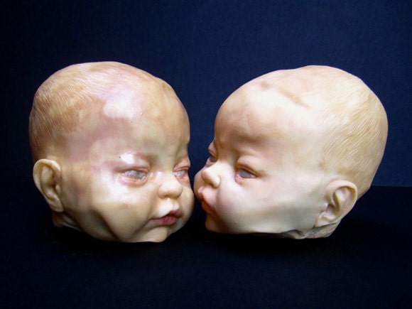 Life Sized Solid Chocolate Baby Heads
