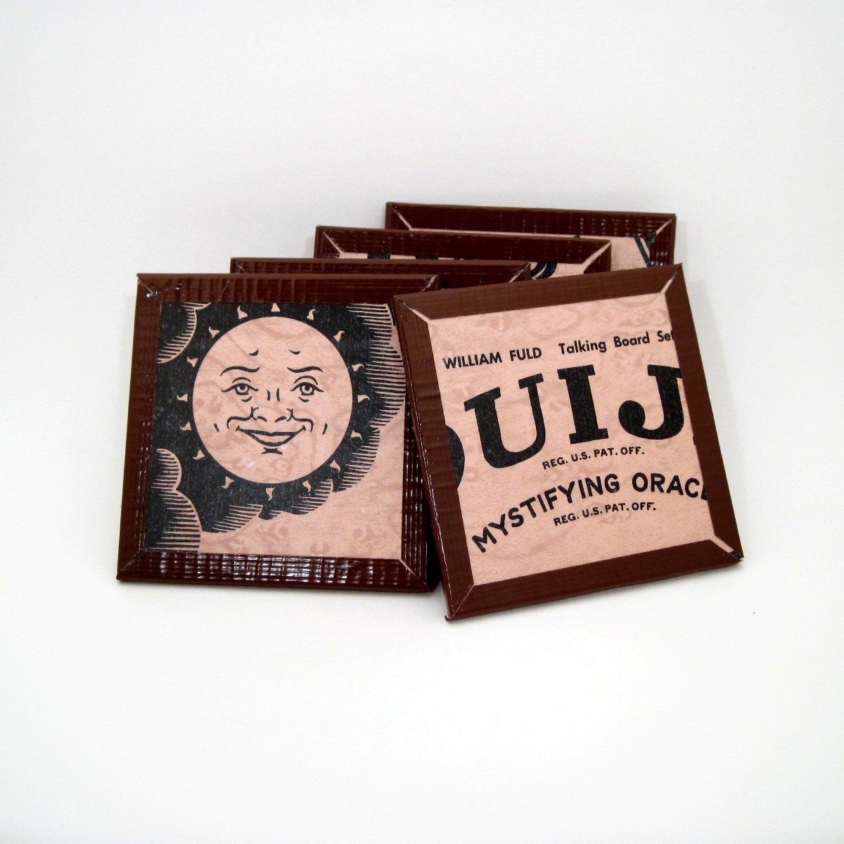 Board Game Coasters - Recycled Ouija Board - Halloween Decor - Halloween Coasters