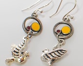 Silver Bird Dangle Earrings The Doves of Love