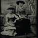 vintage photo tintype Civil WAr Era Sisters beautiful cupid angel backdrop
