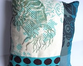 Spotted Nautilus Accent Pillow in Blues and Greys