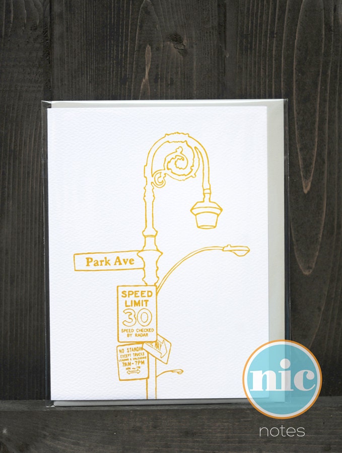 Street Lamp/Signs - Note card
