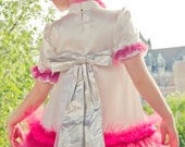 Up-Cycled Fairy Kei Fashion Baby-doll Dress in White & Cotton Candy Pink by Janice Louise Miller