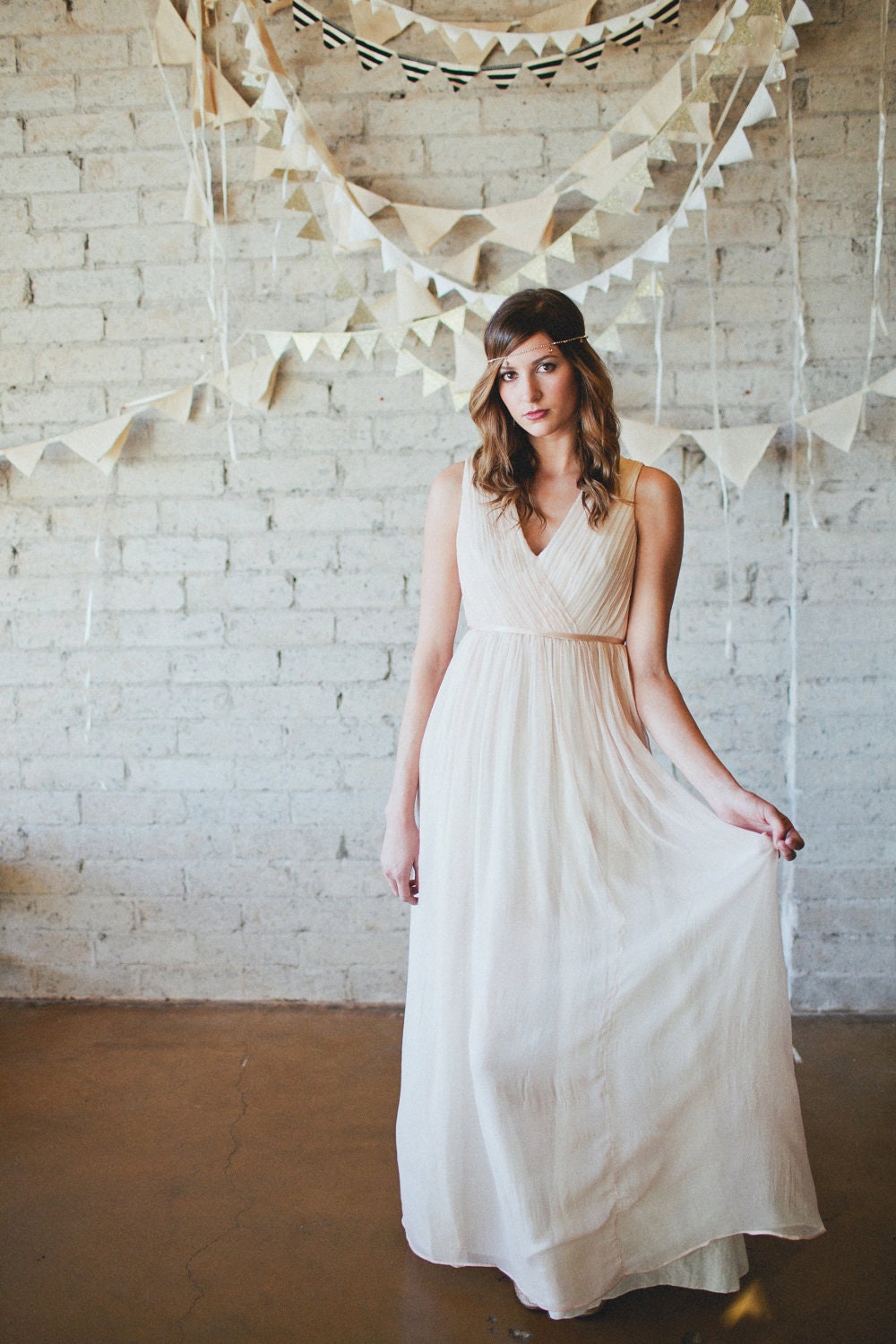 Floor Length Backless Chiffon Frida Wedding Gown by Ouma
