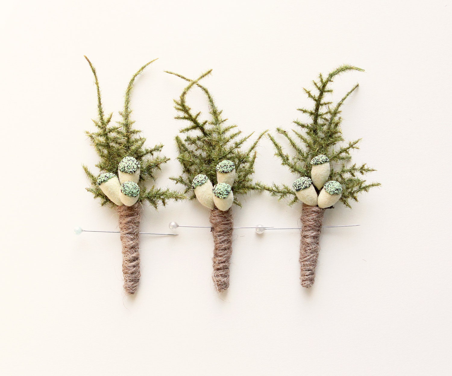 Wedding groomsmen boutonniere, groom, natural keepsake, buttonhole - FERN
