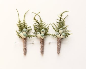 Wedding groomsmen boutonniere, groom, natural keepsake, buttonhole - FERN