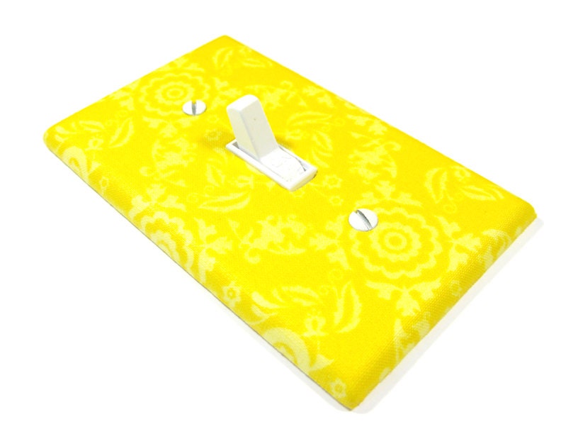 Sunny Yellow Damask Light Switch Cover Bright Summer Home Decor Modern Switch Plate Switchplate 230