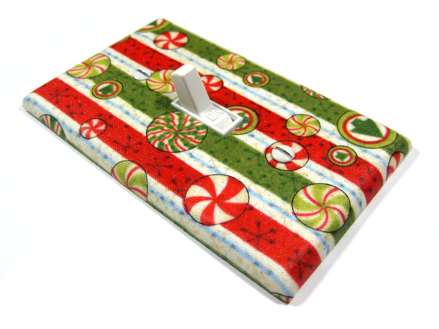 Christmas Candy Pinstripe Holiday Decor Christmas Decoration Light Switch Cover Red Green White Stripes  1068