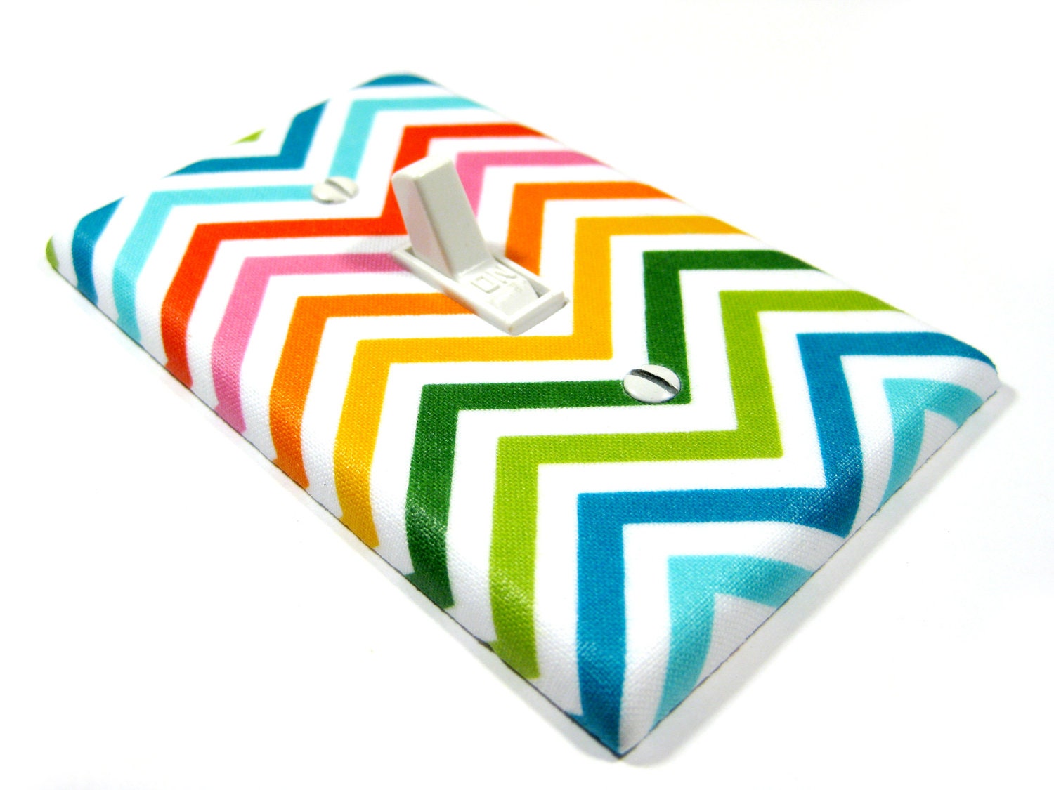 Rainbow Summer Chevron Remix Light Switch Cover Zig Zag Zigzag Modern Home Decor