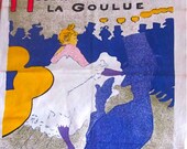 Vintage 1970s French Moulin Rouge Souvenir Tea Towel