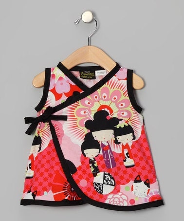 New Pink Geisha  Kimono Baby Dress Size Nb-18m