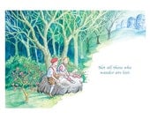 Not All Who Wander: Nursery Art Print - Children's Art  - Home Decor - Forest - Tolkien Quote - 8 X 10