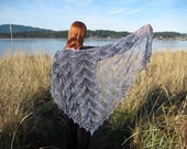 blue lace shawl in bamboo, merino, silk