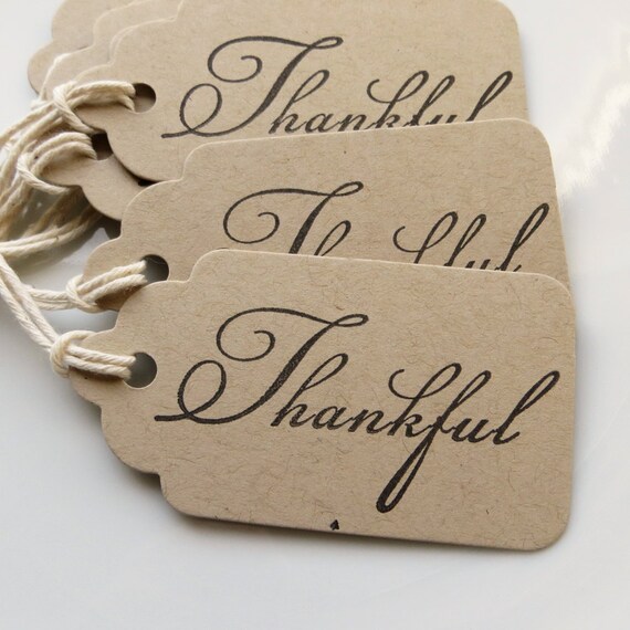 Thankful Gift Tags - Set of 8 - Custom Colors Available - Thanksgiving Party Tags Thankful Tags Fall Tags Il_570xn