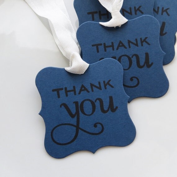 Thank You Tags - Set of 6 - Custom Colors Available - Wedding Favor Thank You Bridal Shower Thank You Tags Il_570xn
