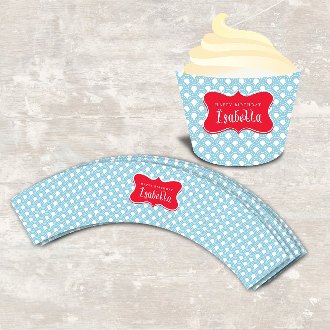 Imagine a Journey Birthday Party Cupcake Wraps (set of 12) PRINT & SHIP Il_570xn