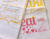 Bake with Butter Rainbow Roll Tea Towel & Eat.Live.Love.Repeat. Tea Towel Gift Hostess Set