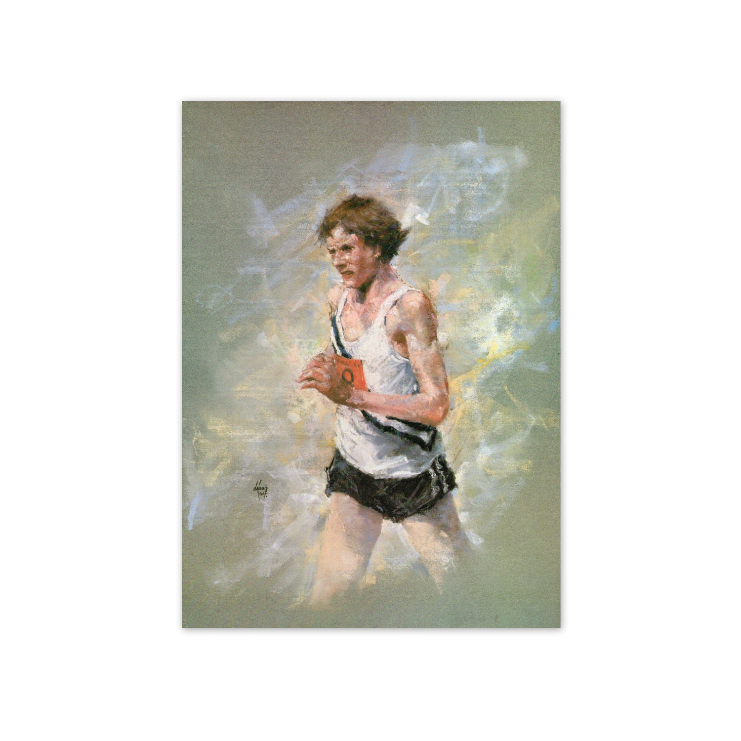 The Marathon Runner. Vintage Art Print. 8" x 10". Ready to Frame. (No. 532)