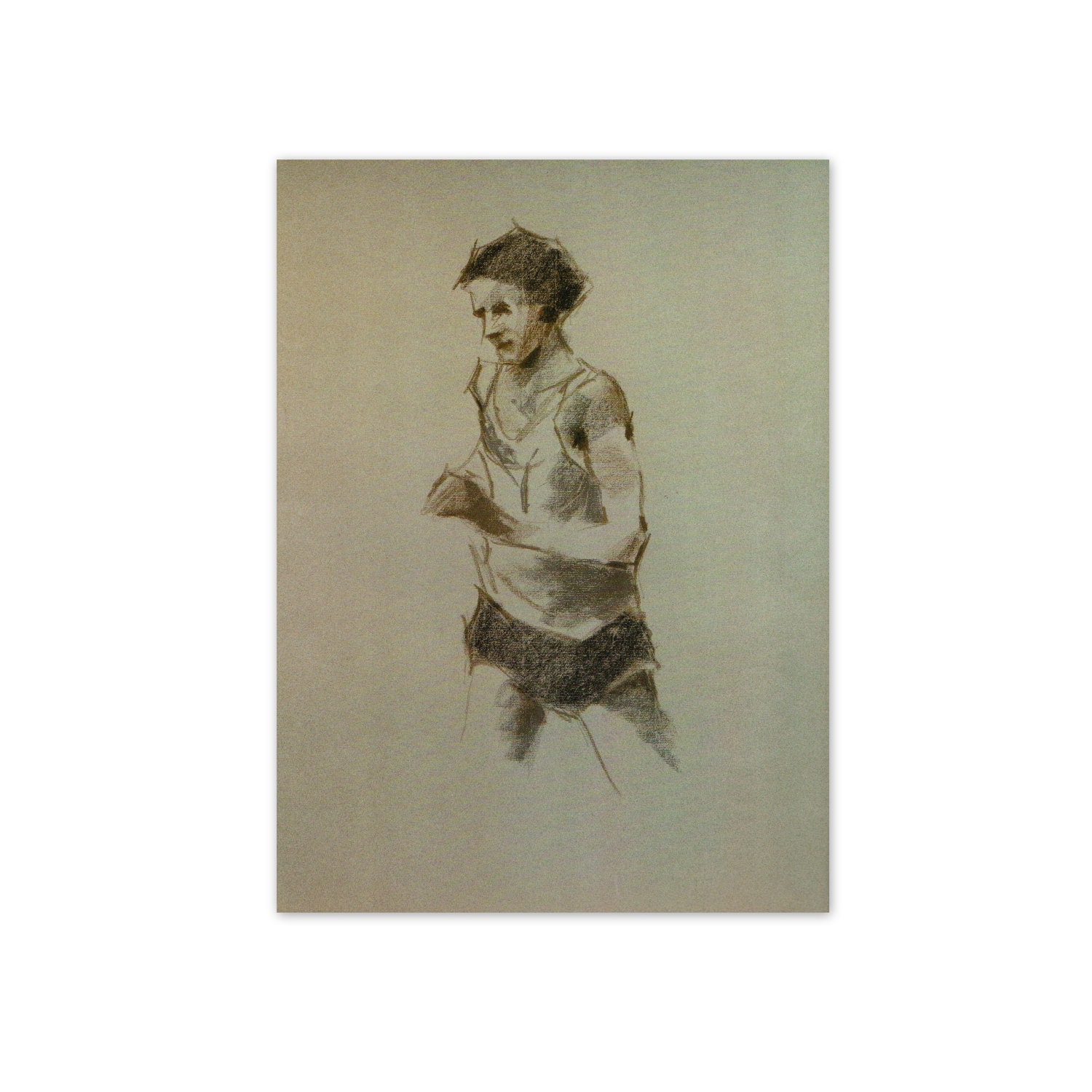 Marathon Runner. Vintage Art Print. 8" x 10". Ready to Frame. (No. 534)
