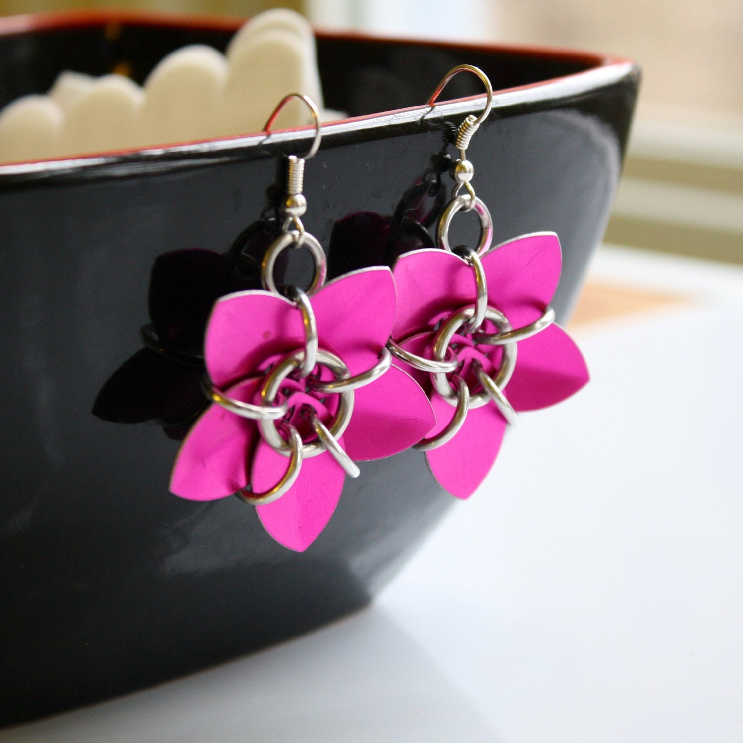 More Colors - Scale Flower Earrings