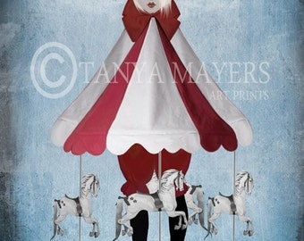 Pop Surrealism Art Print  - Carousel