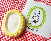 picture frame handmade rubber stamp. hand carved stamp. jornaling rubber stamp. no7.