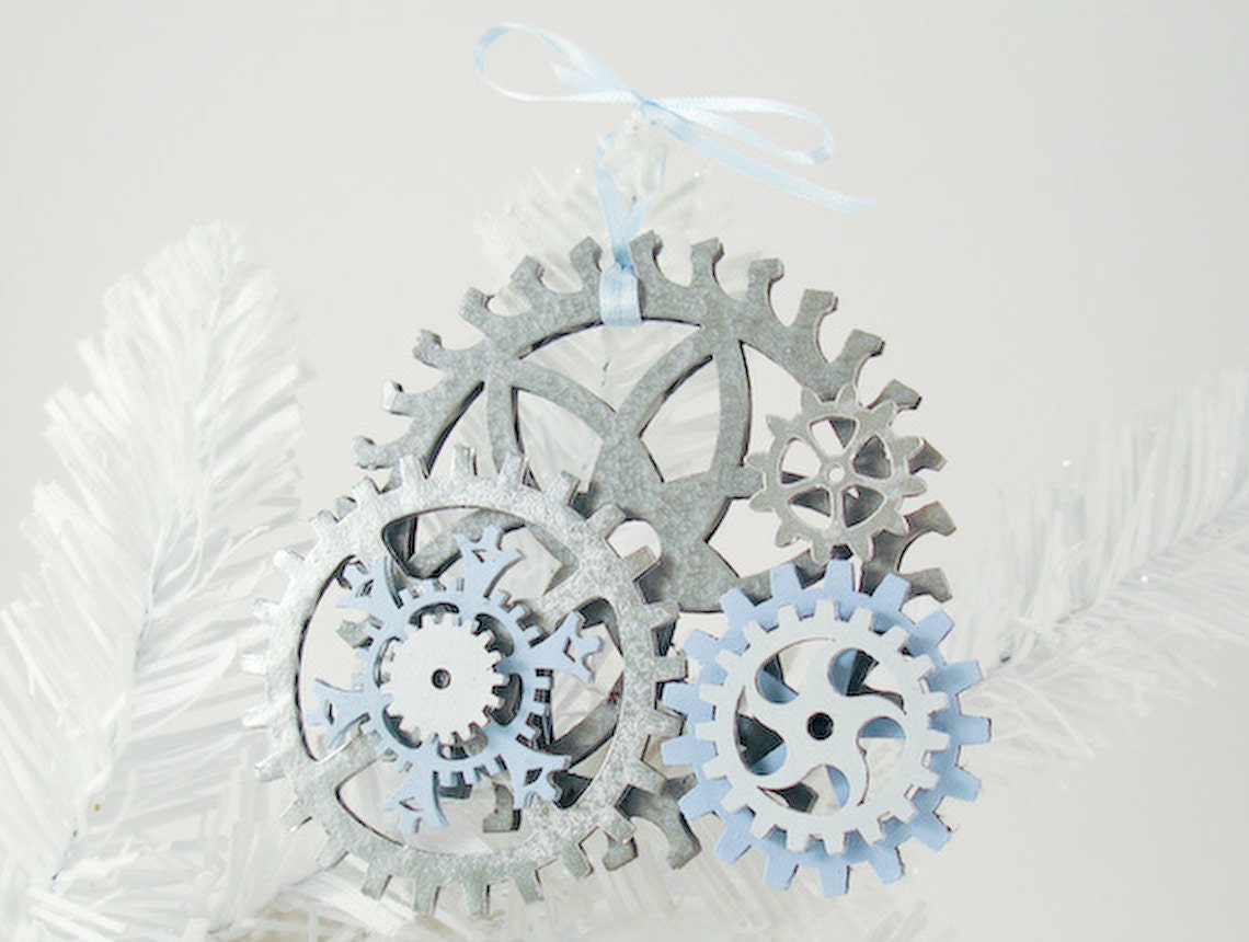 Steampunk Gears Christmas Ornaments (Set of 3 assorted)