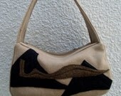 Landscape Applique Camelhair Melton Wool Purse -  IN STOCK