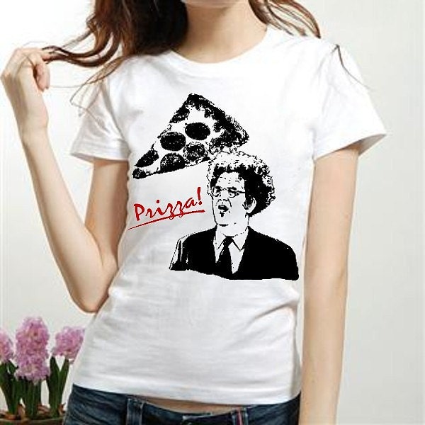 Dr Brule PRIZZA funny Quote fan art Womens white red t ladies Tee Shirt eric birthday present doctor dingus rules and gift sign tim show