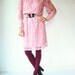 80's Vintage Mauve Lace Dress / Victorian Poet Sleeves / Corset Wrist