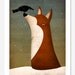 The Fox and the Crow winter GRAPHIC ART giclee print  9x12 inches SIGNED by Ryan Fowler