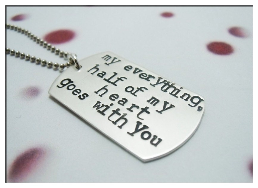 SALE -Hand Stamped Dog Tag Necklace - Personalized Sterling Silver- Fathers Day - Gifts for Dad
