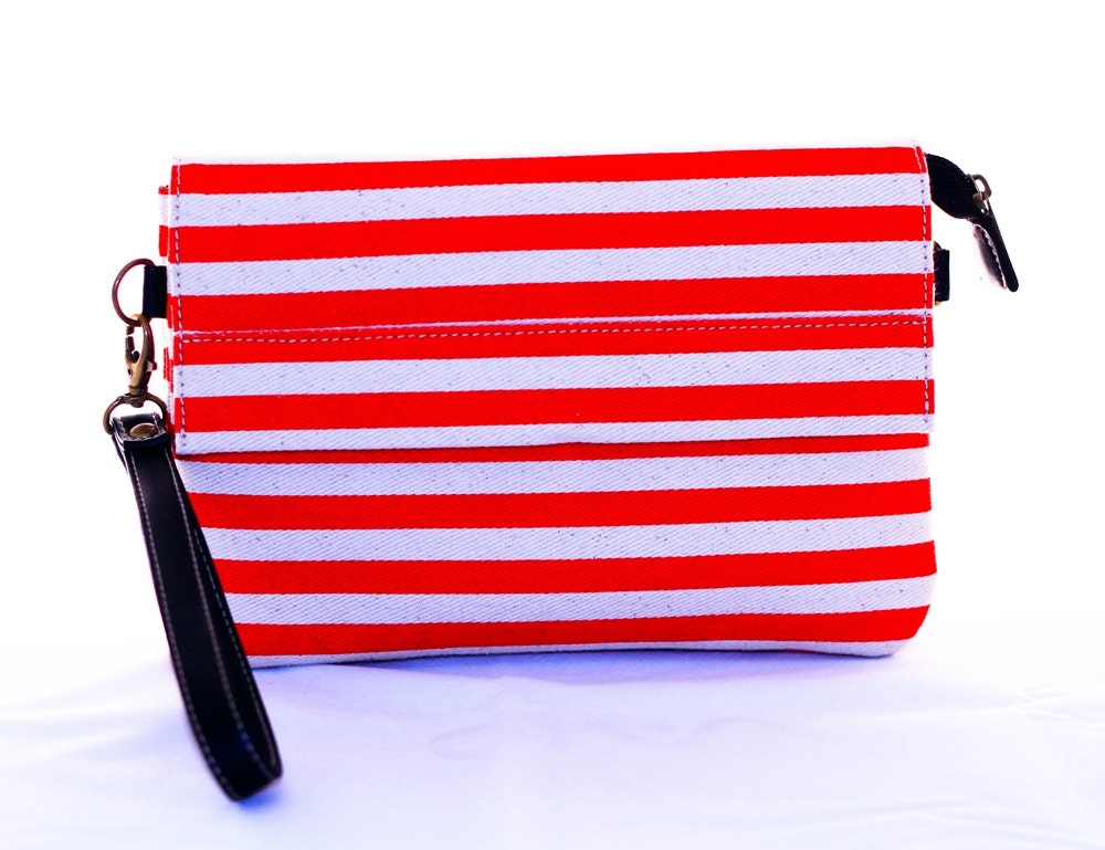 RED WHITE Clutch Bag, Wristlet,iPad Sleeve, iPad Case, iPad Cover, Handbag Purse
