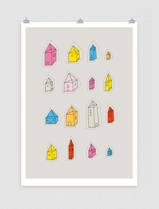 Transparent Houses Poster -13x19