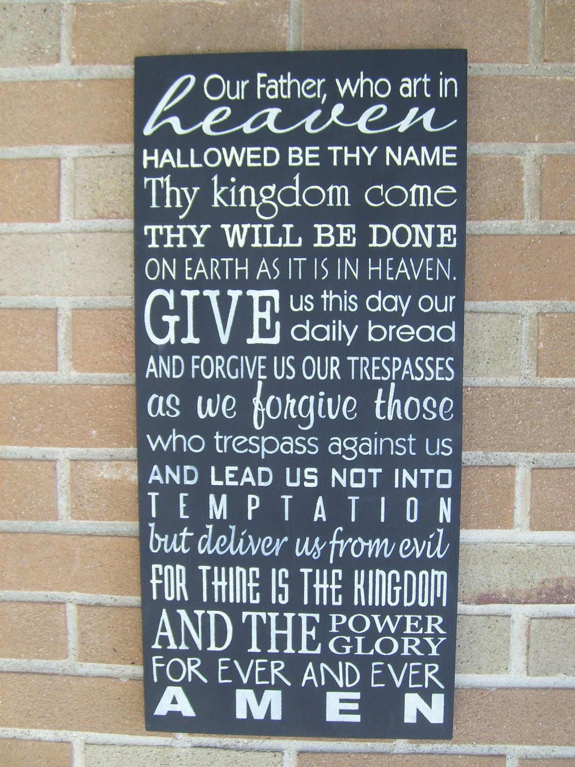 WEDDING,The Lord's Prayer, Hand Painted Wood Sign, Home Decor, Typography, Easter