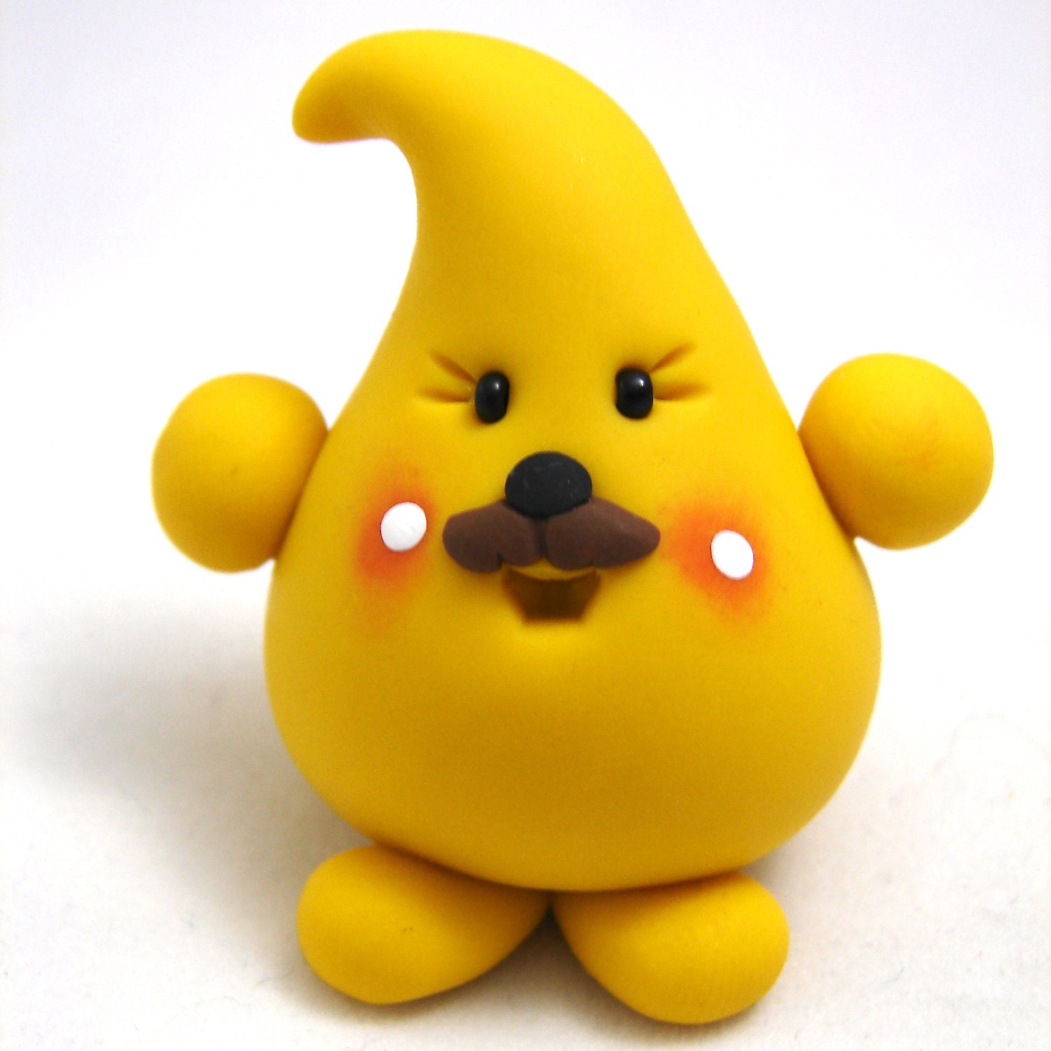 PARKER with Mustache - Polymer Clay Doll Character Figurine