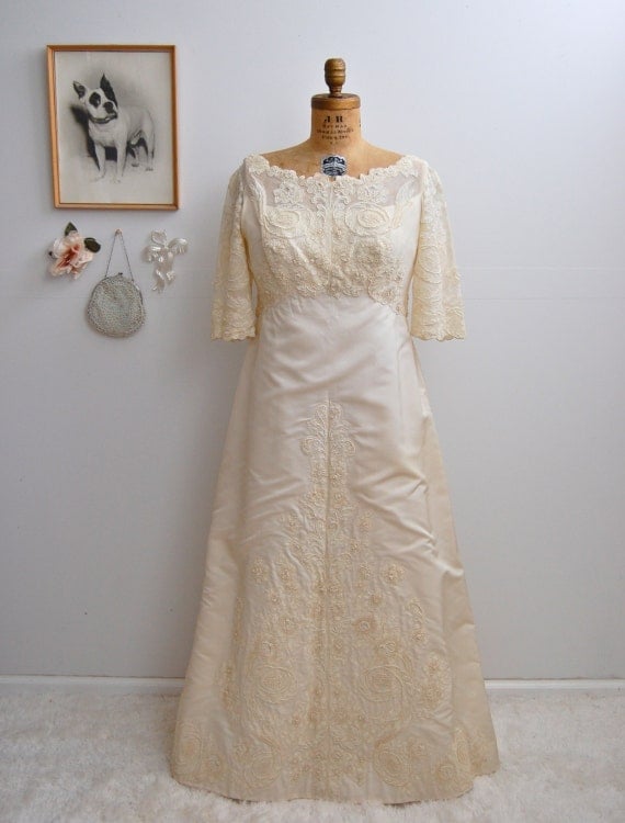 Vintage 1960s Wedding Dress Vintage 60s Wedding by BohemianBisoux