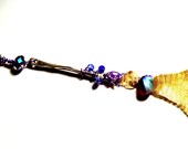 Sorcerers Apprentice Magic Golden Broom Stick Pendant Statement jewelry
