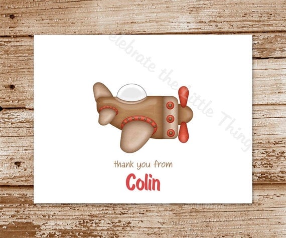 SET of 8 AIRPLANE Thank You Note Cards : personalized stationery, notecards, note cards Il_570xn