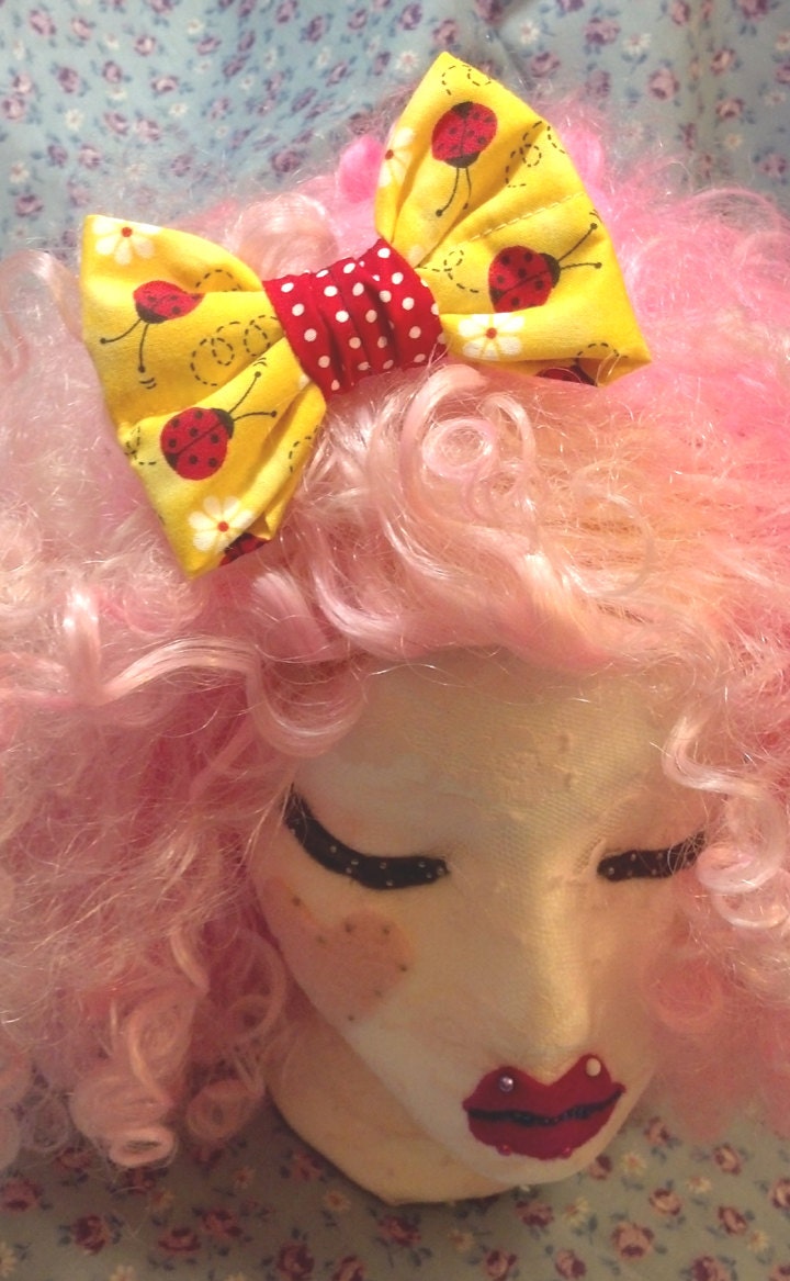 Ladybugs and Polka Dots Mini Stuffed Nellie Bow