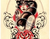 9X14 Tattoo Inspired Foxy Tattooed Vixen