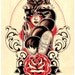 9X14 Tattoo Inspired Foxy Tattooed Vixen