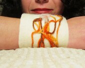 felted cuff - bracelet -winter song-